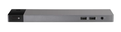 Kompakte HP-Dockingstation mit minimalistischer Vorderseite inklusive USB-Ports