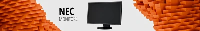 Grafisches Banner für NEC Monitore mit Desktop-Monitor