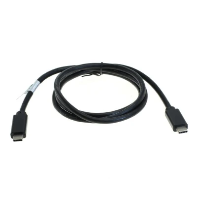 Gerolltes USB-C-auf-USB-C-Kabel mit schwarzen Steckern an beiden Enden