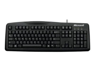 Standard Microsoft Kabel-Tastatur mit Ziffernblock und ergonomisch geformten Tasten