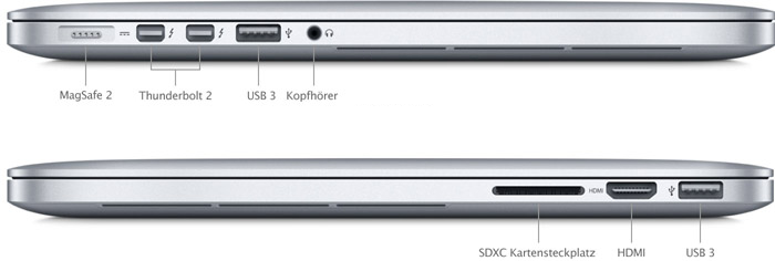 Apple MacBook Pro Mid 2015 15,4" Retina Core i7-4770HQ 16GB RAM 256GB SSD macOS