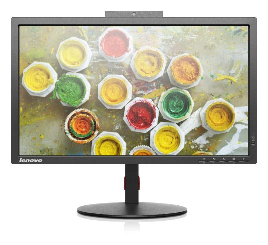 Lenovo ThinkVision T2224zD | 21,5" | Full HD LED IPS Monitor | Webcam VGA HDMI DP | Schwarz