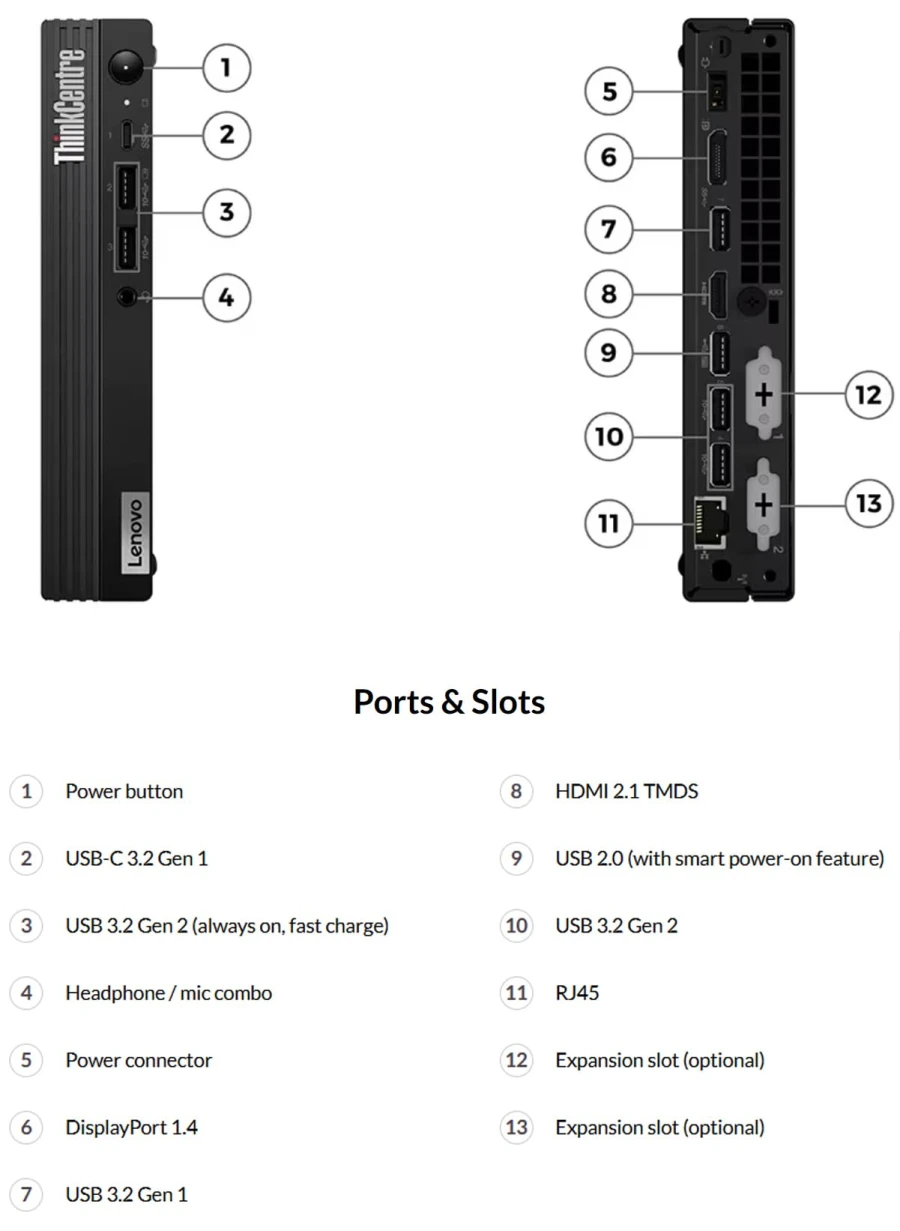 Lenovo ThinkCentre M70q Tiny | Intel Core i5-10400T | 8GB RAM | 256GB SSD | WLAN | Win 11 Pro