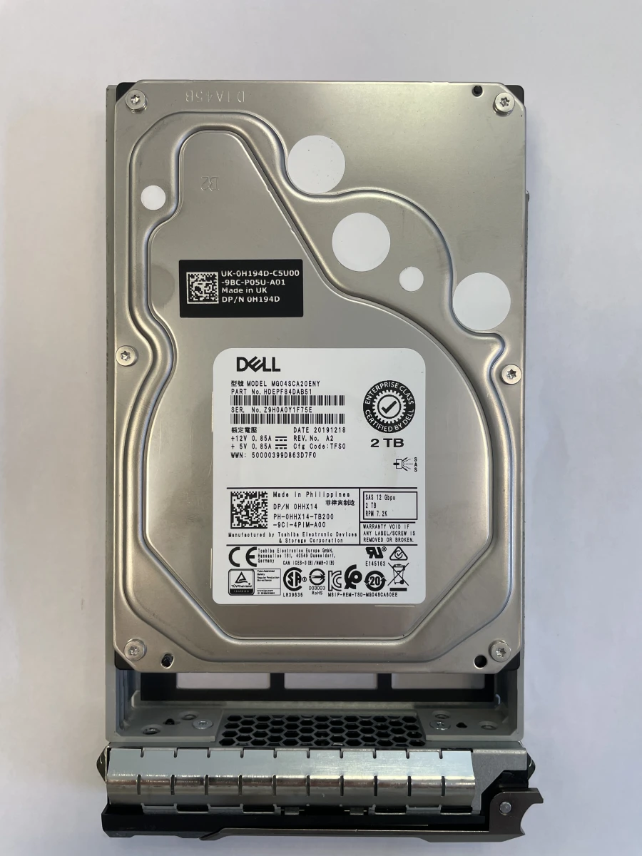 Dell 2 TB HDD Server-Festplatte | 3,5" | 7,2K SAS 12 Gb/s | 0HHX14 | HDEPF84DAB51