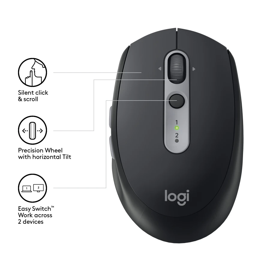 Logitech Maus M590 Silent USB Maus | kabellos | schwarz