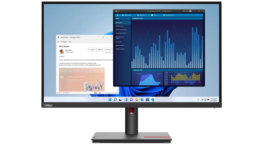 Lenovo ThinkVision T27p-30 | 27" | 4K 3840 x 2160 | HDMI DisplayPort USB-C | Schwarz