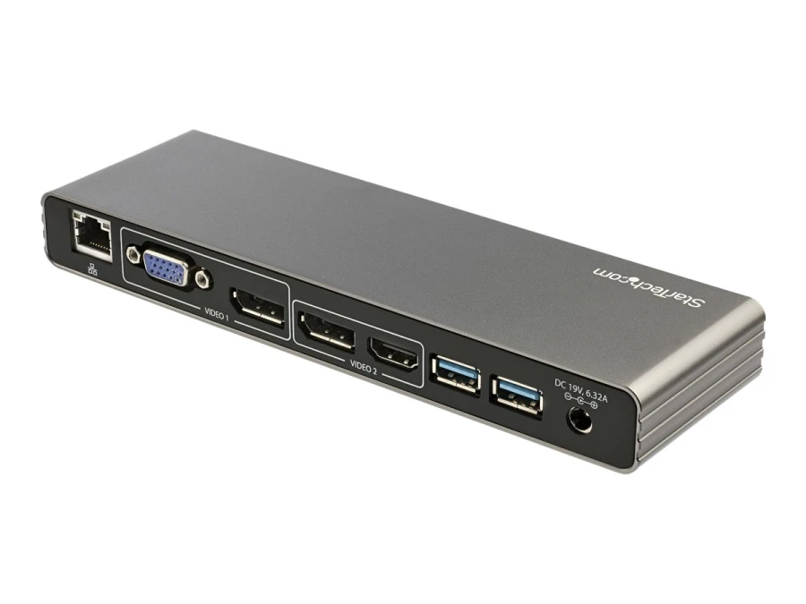 StarTech.com Thunderbolt 3 Dock | Dual Display | HDMI DisplayPort VGA - ohne Netzteil