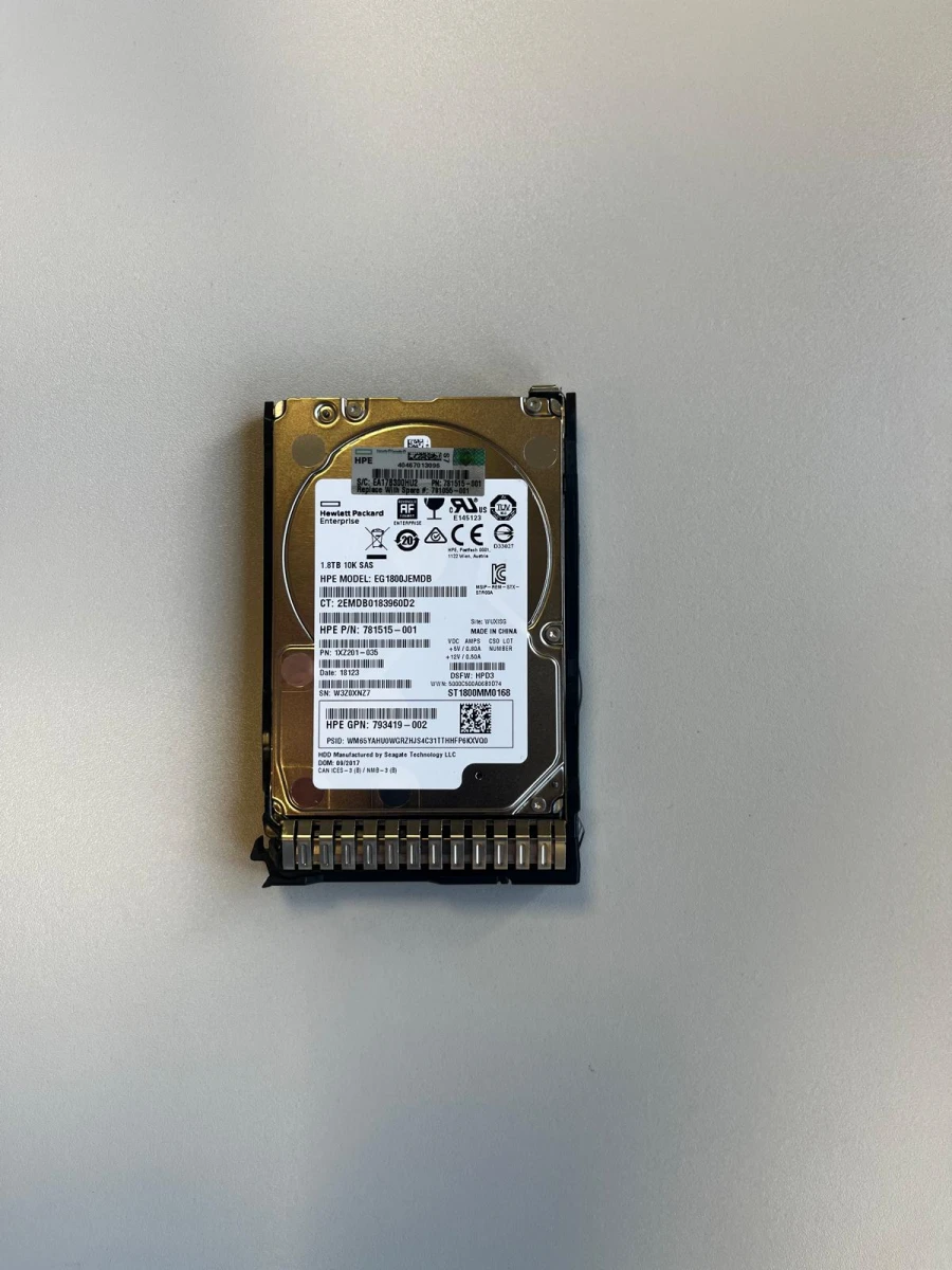 HPE 1.8 TB HDD Server-Festplatte | 2.5" | 10K SAS 12 Gb/s | PN: 781515-001