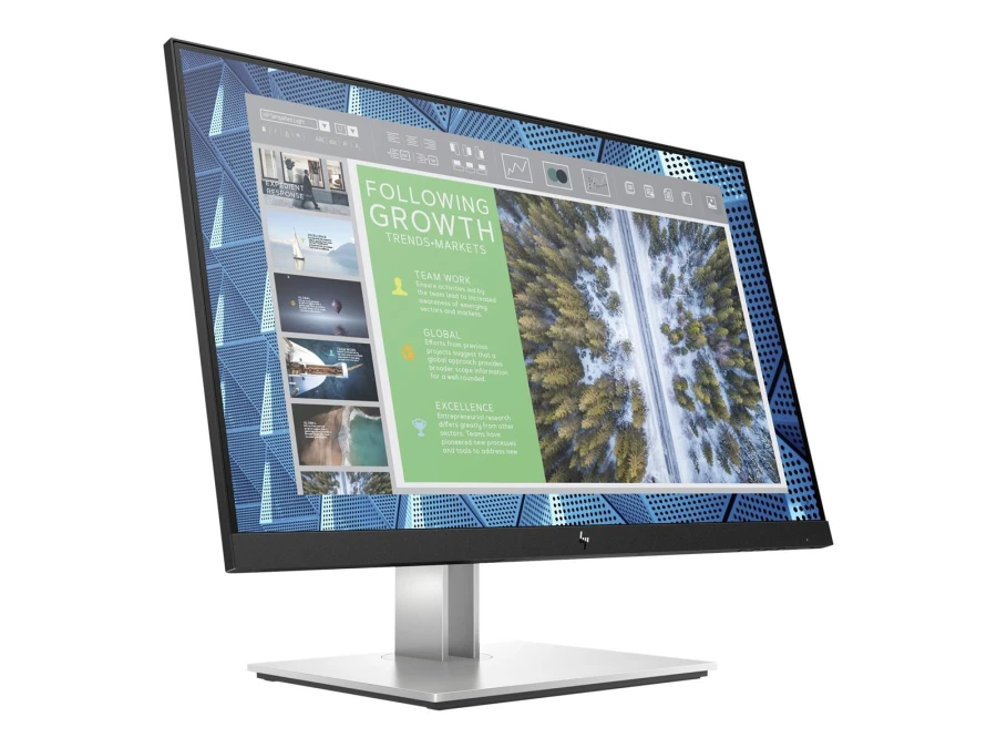 HP E24q G4 Monitor | 24" | QHD | HDMI DisplayPort VGA | schwarz/silber