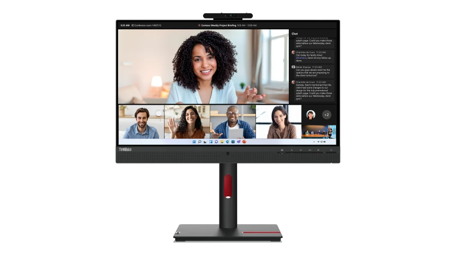Lenovo ThinkVision T24mv-30 | 24" | LED IPS | 75Hz | Webcam | Full HD | schwarz