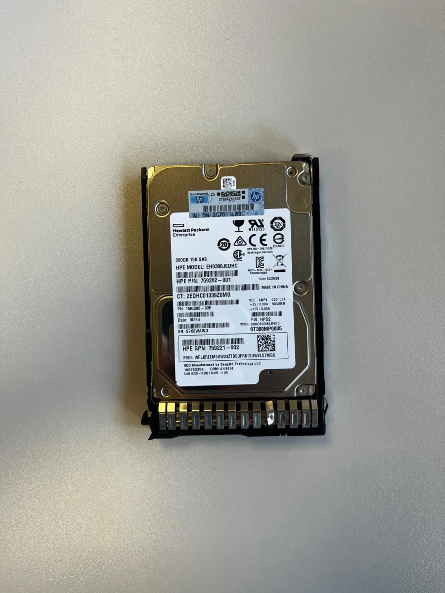 HPE 300 GB HDD Server-Festplatte | 2.5" | 15K SAS 6 Gb/s | PN: 759202-001