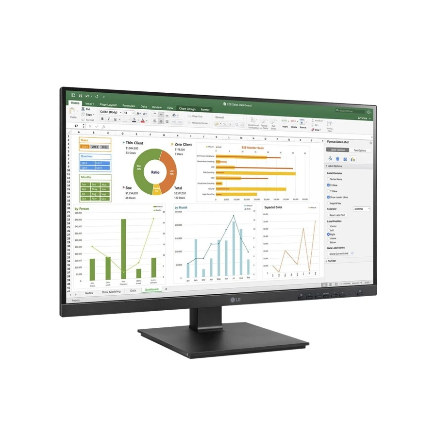 LG 24BN650Y Monitor | 24" | Full HD | IPS LCD | HDMI | DP | Schwarz