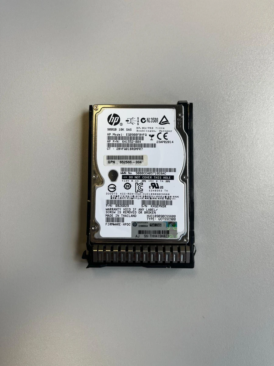 HPE 900 GB HDD Server-Festplatte | 2.5" | 10K SAS 6 Gb/s | PN: 641552-004