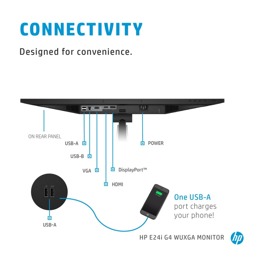 HP E24i G4 Monitor | 24" | WUXGA | schwarz/silber