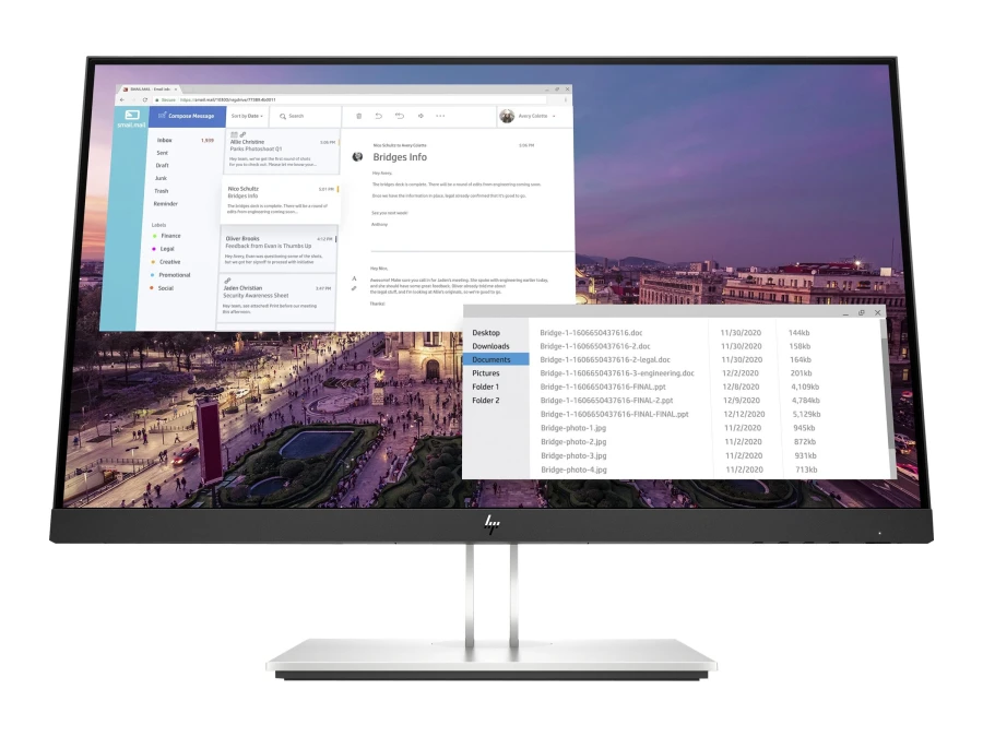 HP EliteDisplay E23 G4 | 23" | Full HD | DisplayPort HDMI VGA | schwarz/silber
