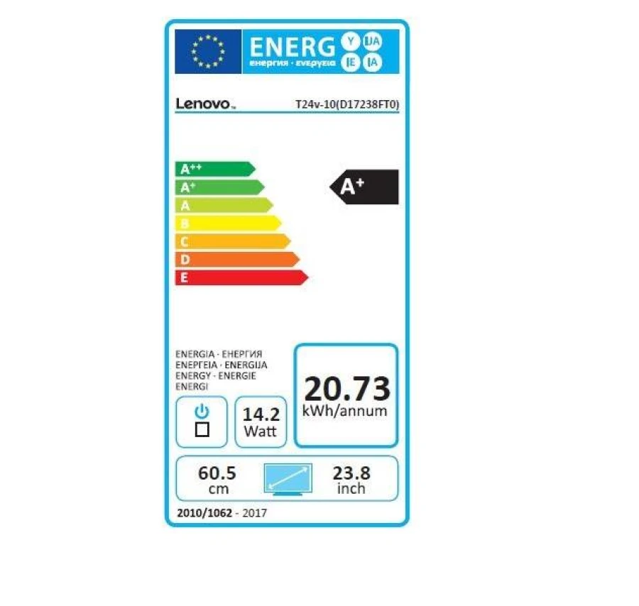 Lenovo ThinkVision T24v-10 | 23.8" | LED IPS Full HD Monitor | Webcam | HDMI DP VGA | Sehr gut