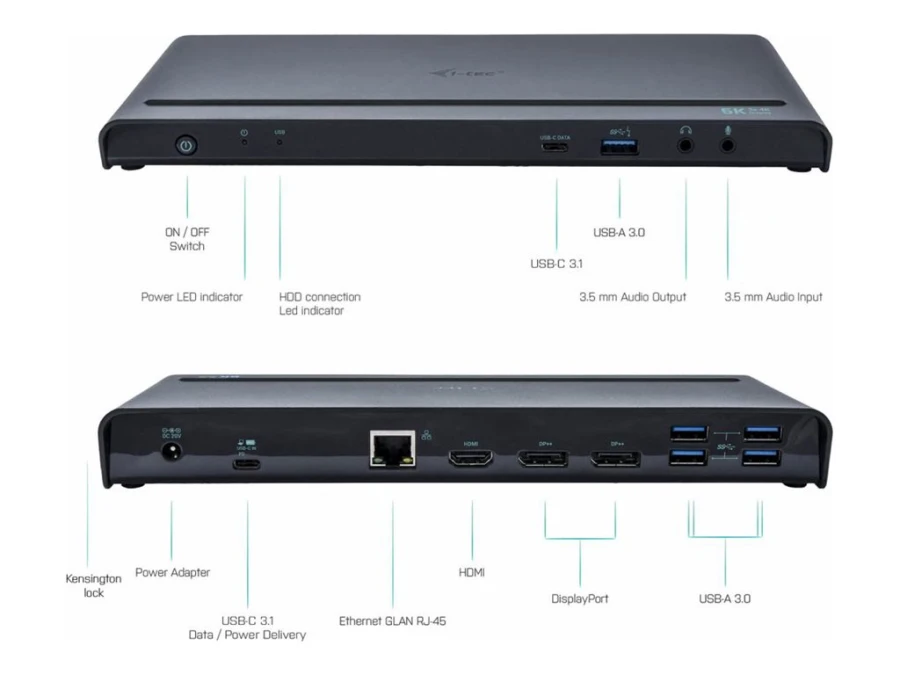 i-tec USB-C / USB-A 5K/4K Triple Display Dockingstation | ohne Netzteil