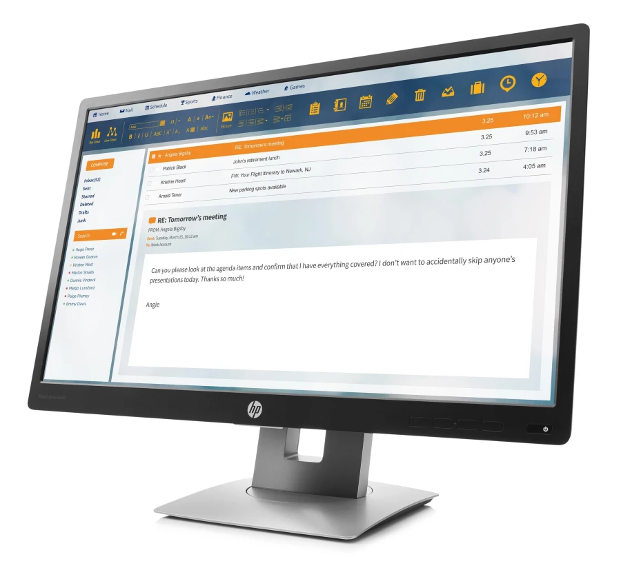 HP EliteDisplay E240 Monitor | 24" | Full HD | HDMI DisplayPort | schwarz/silber