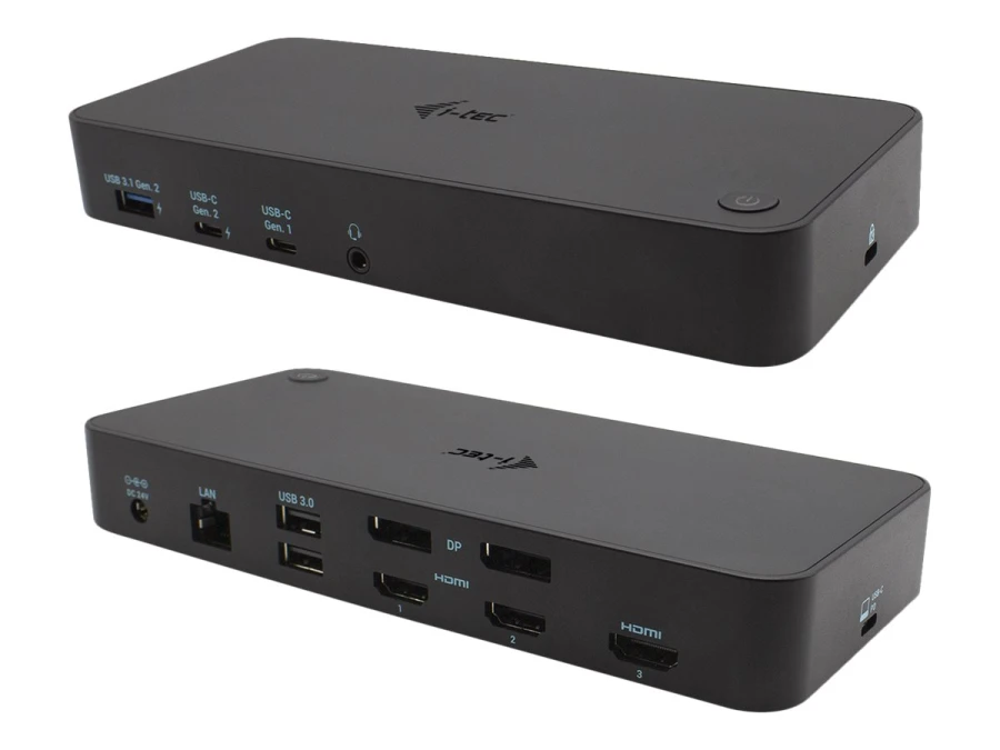 i-tec USB-C/Thunderbolt 3 Triple 4K Dockingstation | 2x DisplayPort 3x HDMI | ohne Netzteil