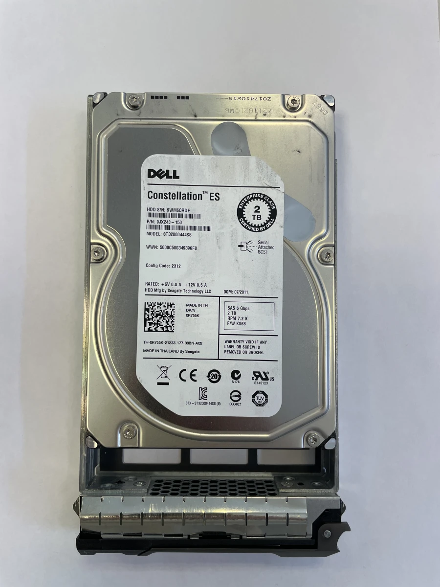 Dell 2 TB HDD Server-Festplatte | 3,5" | 7,2K SAS 6 Gb/s | 0R755K | 9JX248-150