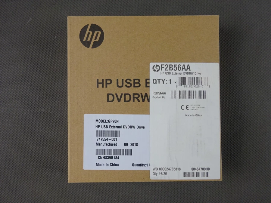 HP USB External DVD-RW Laufwerk | Schwarz | F2B56AA