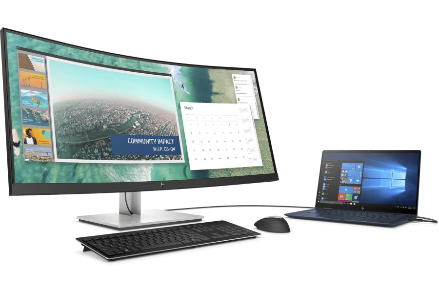 HP E344c Monitor | 34" | WQHD | Curved | HDMI DisplayPort | schwarz